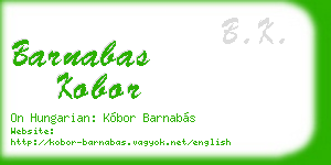barnabas kobor business card