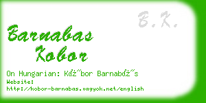 barnabas kobor business card